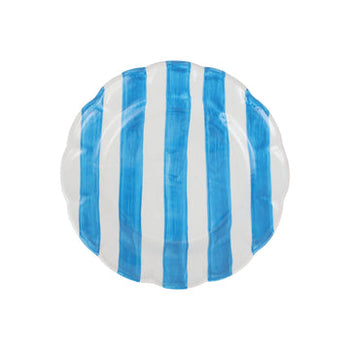 Vietri Amalfitana Stripe Salad Plate - Aqua